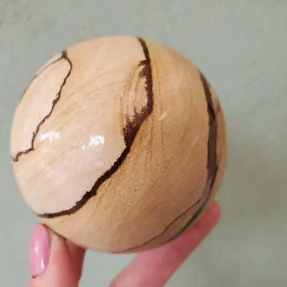 Sandstone Biggs Wood Grain Picture Jasper Sphere 516 grams75mm